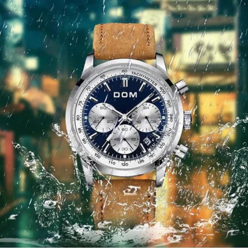 Vega – Elegant kronografur med tekstureret bezel og sub-dials