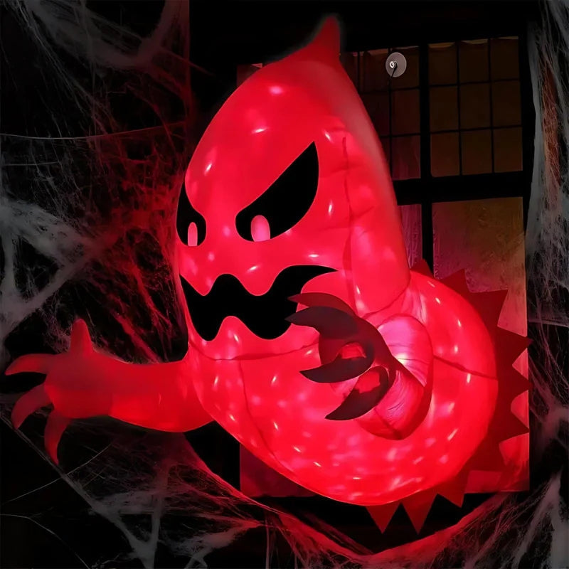 PhantomGlow – Oppusteligt LED-spøgelse med farveskift til udendørs Halloween-dekoration
