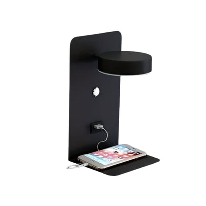 DazzleShelf – Væghængt Natlampe med Hylde og USB-Opladningsport