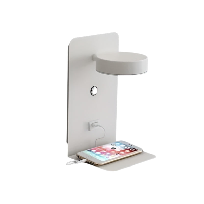 DazzleShelf – Væghængt Natlampe med Hylde og USB-Opladningsport