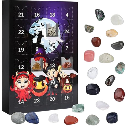MystiStones – 24-dages Halloween-nedtællingskalender med mystiske sten og små skatte