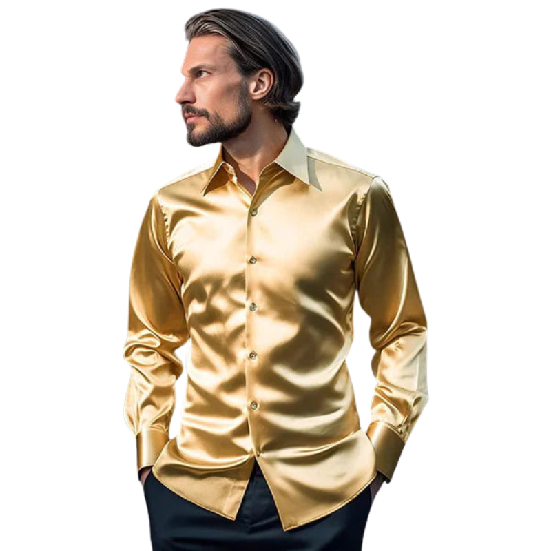 Maxwell – Klassisk skjorte med knaplukning, slim fit og elegant reversdesign