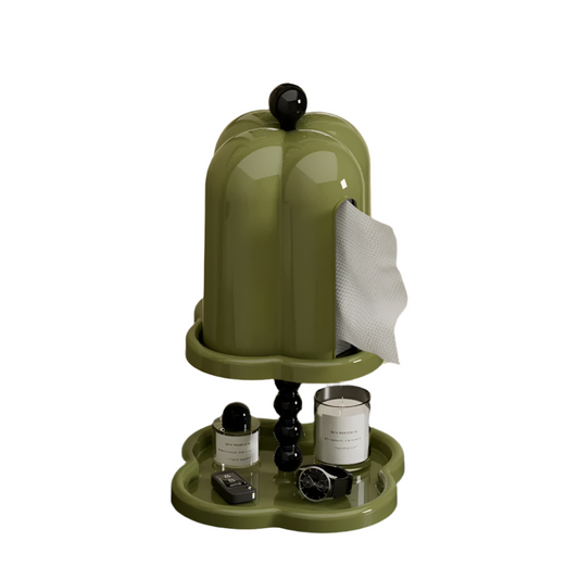 StealthBox – Elegant vævsholder med kuppellåg og skjult opbevaring i moderne design