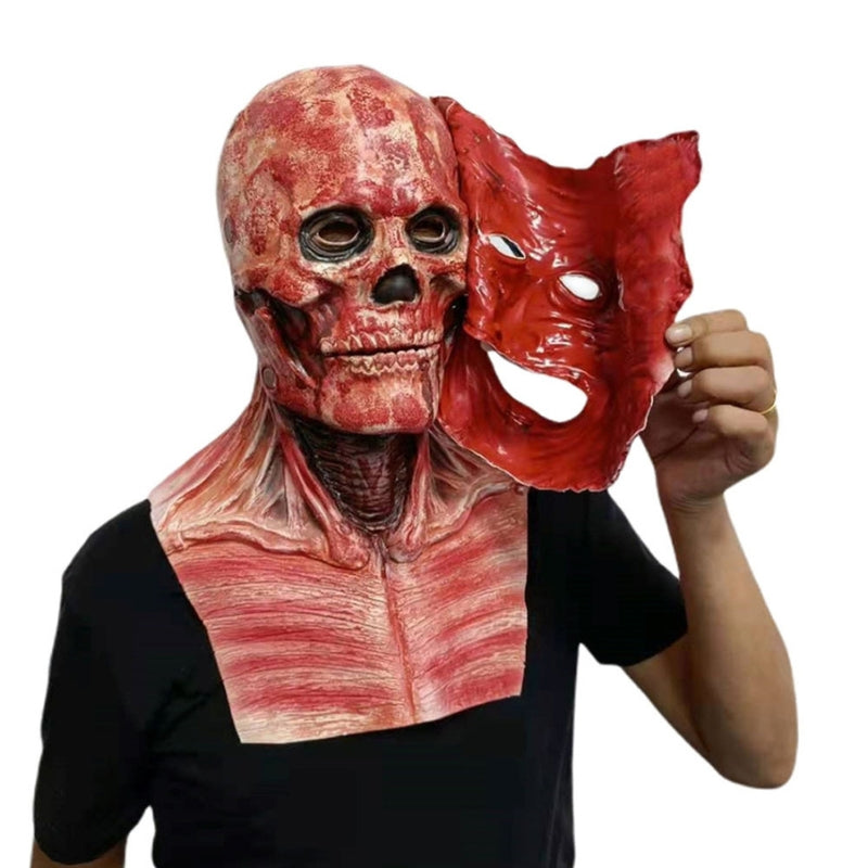 FearSkin – Dobbeltsidet Maske med Aftagelig Skal og Bevægelig Kæbe