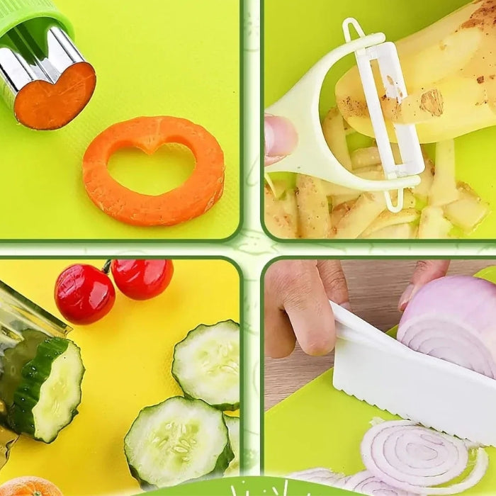 MasterChef – Børnekøkkensæt med knive, skærebrætter, skræller og kopudskærer