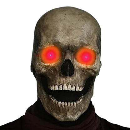 SkullMask – Fuld Latex Kostumemaske med Lysende Øjne til Sæsonbrug