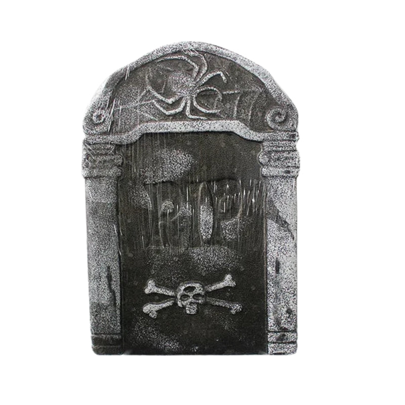 GraveGlow – Gravstensdekoration i Skum med Patineret Stenlook til Halloween