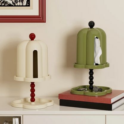 StealthBox – Elegant vævsholder med kuppellåg og skjult opbevaring i moderne design