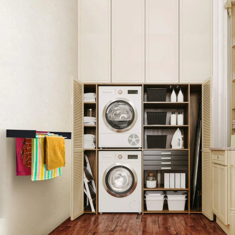 DryNest – Væghængt Sammenklappeligt Tørrestativ med Flere Stænger