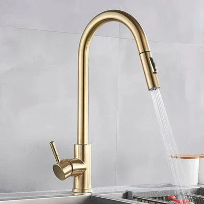 AquaFlow – 360° Roterende Blandingsbatteri i Rustfrit Stål med Justerbart Greb til Køkken/Badeværelse