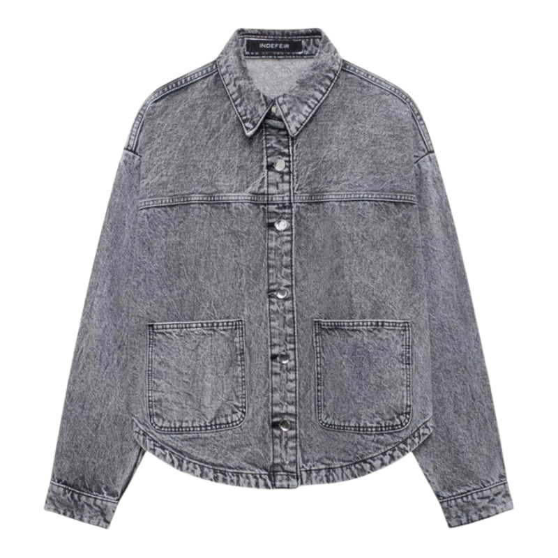 Reese – Kvinders Denimjakke i Afslappet Pasform med Forlommer