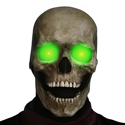 SkullMask – Fuld Latex Kostumemaske med Lysende Øjne til Sæsonbrug