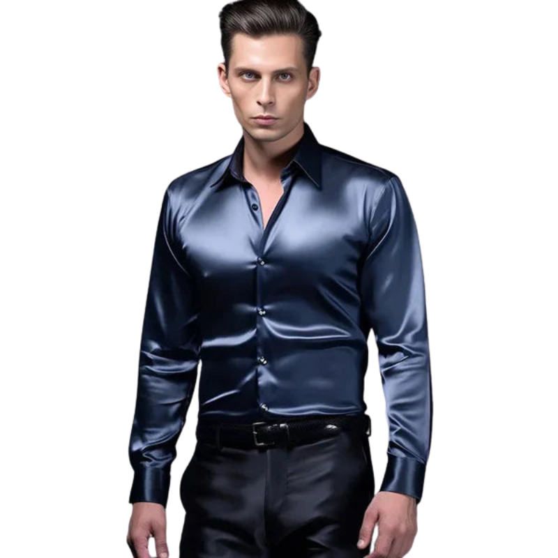 Maxwell – Klassisk skjorte med knaplukning, slim fit og elegant reversdesign
