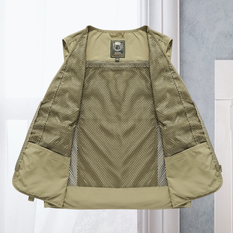Toby – Let Outdoor-vest med Lynlås og Funktionslommer
