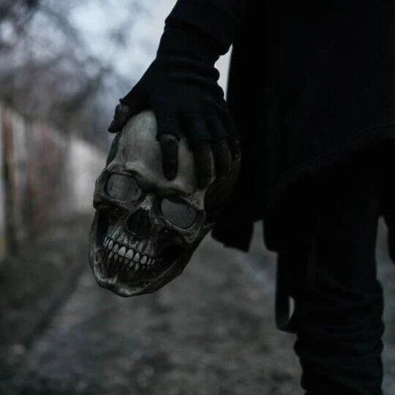SkullMask – Fuld Latex Kostumemaske med Lysende Øjne til Sæsonbrug