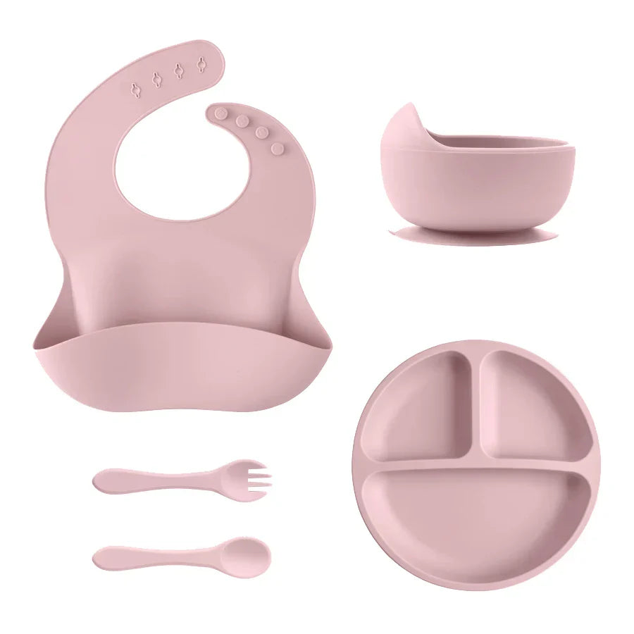 TinyTastes – Komplet 5-delt babyspisesæt med ergonomisk og roligt design