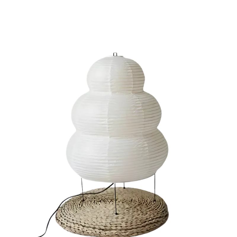 SabiGlow – Kunstnerisk Wabi Sabi rispapir gulvlampe med justerbart stativ