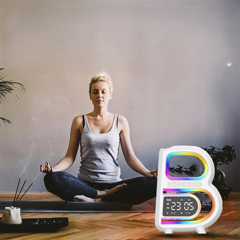 BeatGlow – Farverigt vækkeur med RGB-lys, Bluetooth-højtaler og touch-styring